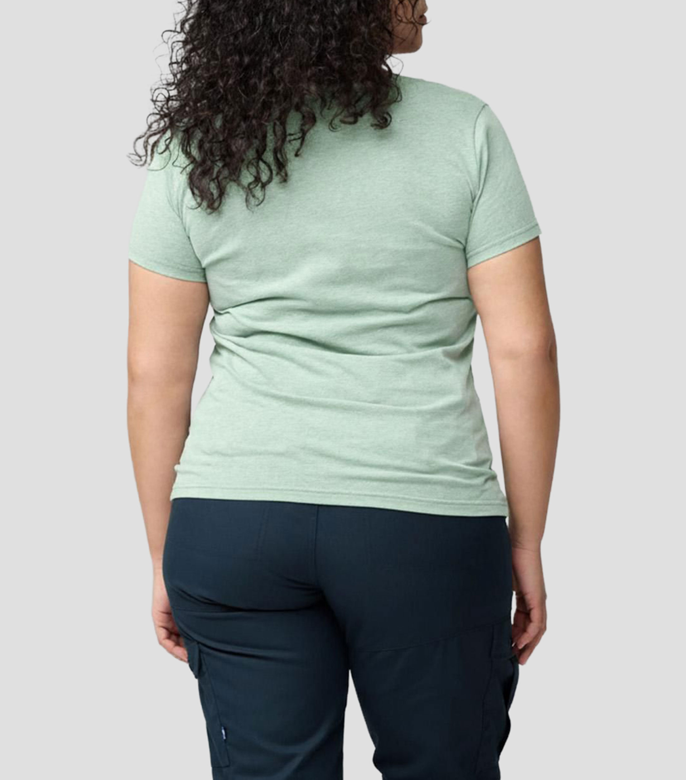 Playera de cuello redondo con manga corta lisa Mujer